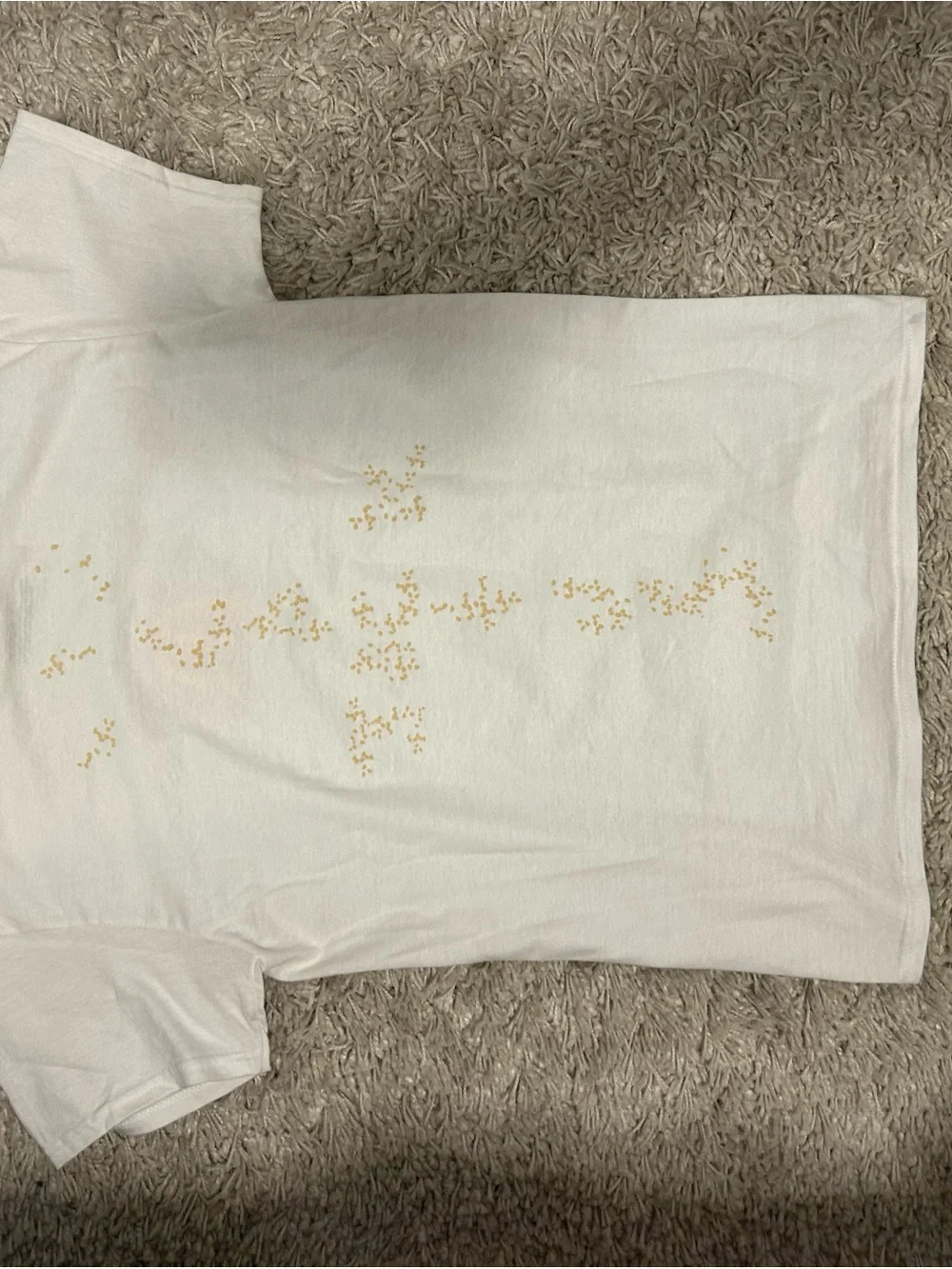 Travis Scott White Short Sleeve Tee with Red and Yellow Patch - Picture 2 of 2